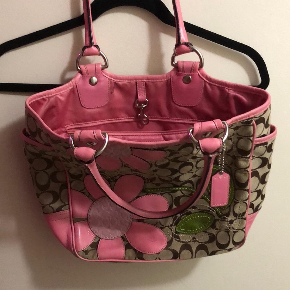 Flower print coach bag